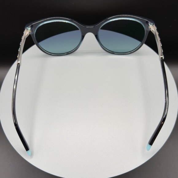 Tiffany & Co TF 4175B 8285/9S Black Cat Eye Sunglasses Blue Lens 55 19 140 READ main image 7